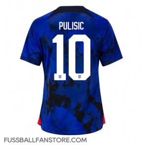Vereinigte Staaten Christian Pulisic #10 Replik Auswärtstrikot Damen WM 2022 Kurzarm